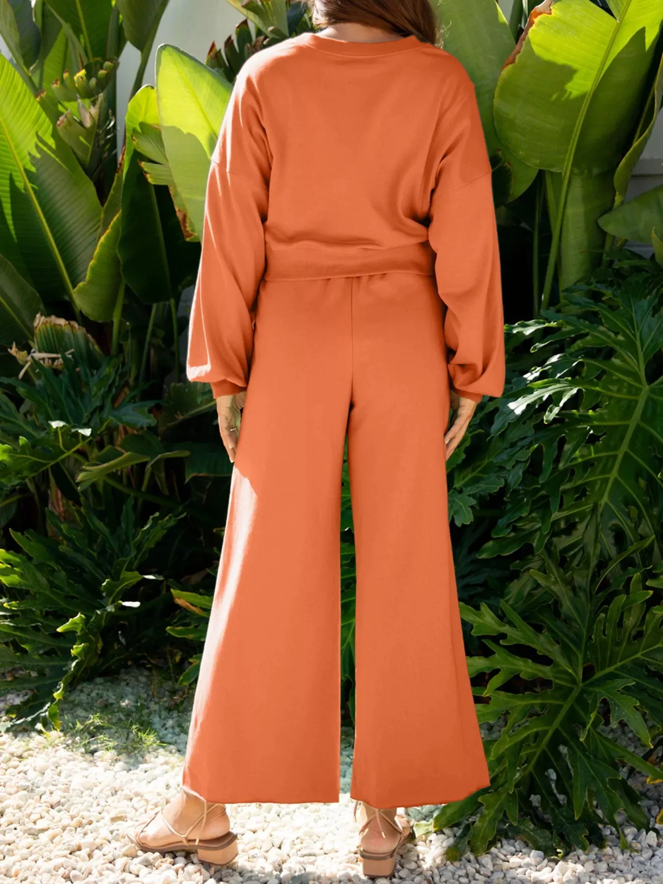 Round Neck Long Sleeve Top and Pants Set sold by Charming Charlie product image thumbnail 3