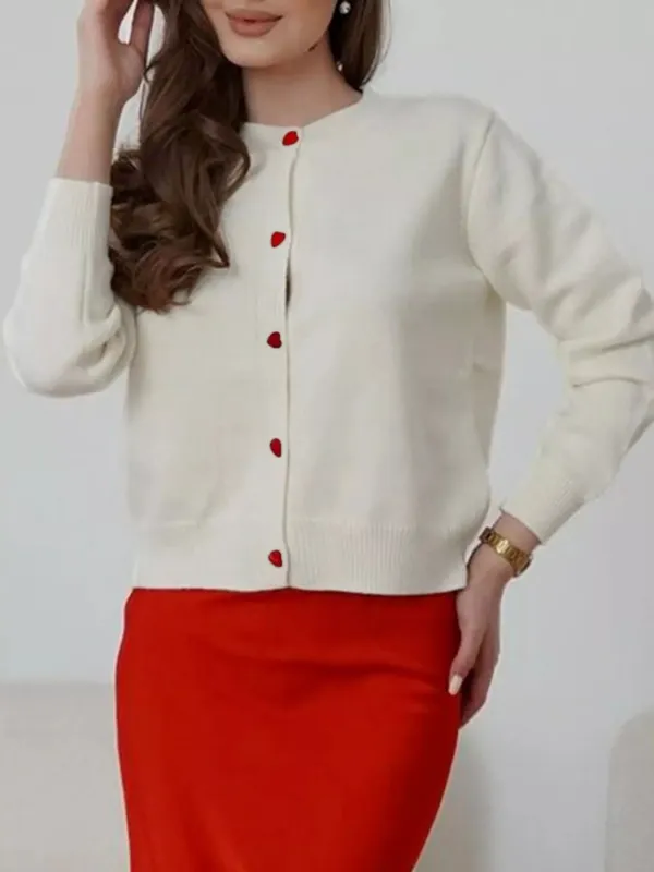 Button-Front Long Sleeve Cardigan sold by Charming Charlie