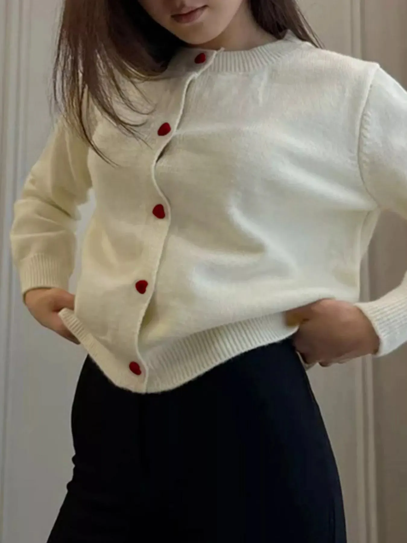 Button-Front Long Sleeve Cardigan sold by Charming Charlie product image thumbnail 5