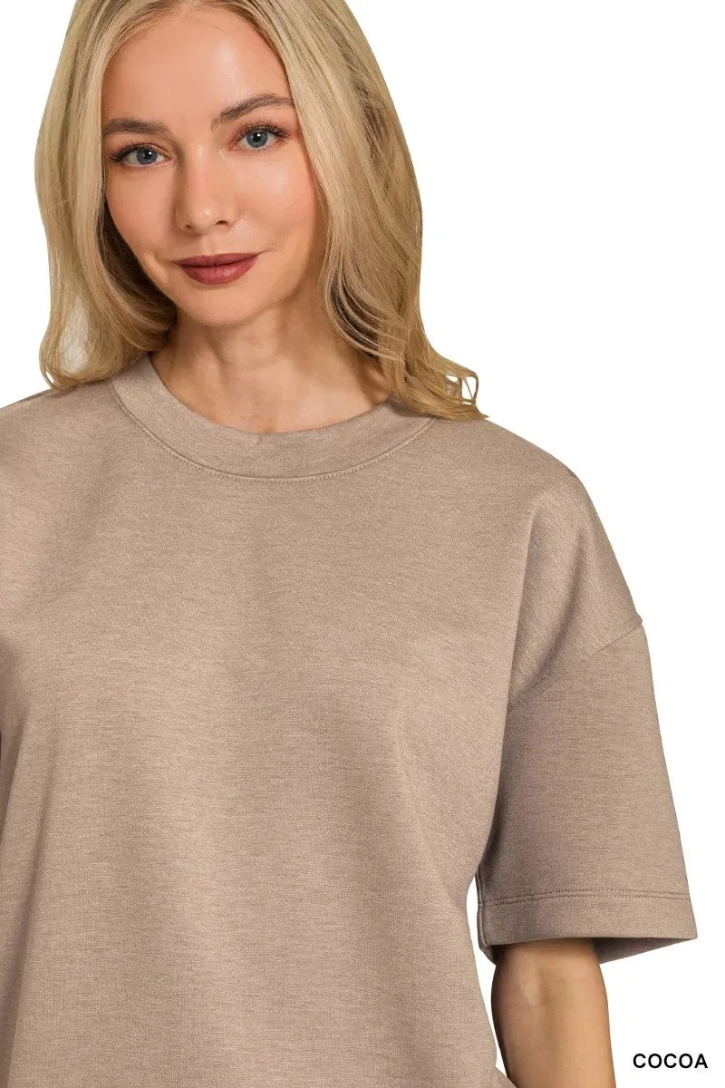 Zenana Scuba Short Sleeve Top & Shorts Set sold by Charming Charlie product image thumbnail 2