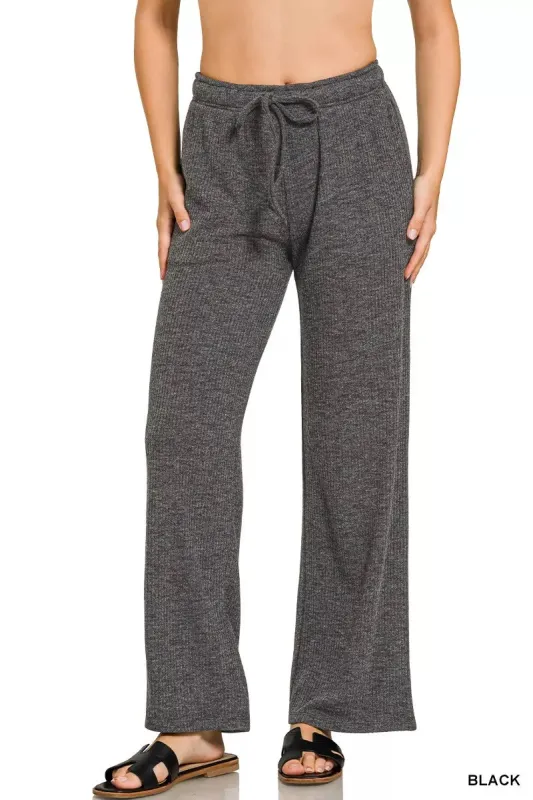 Zenana Ribbed Drawstring Lounge Pants sold by Charming Charlie