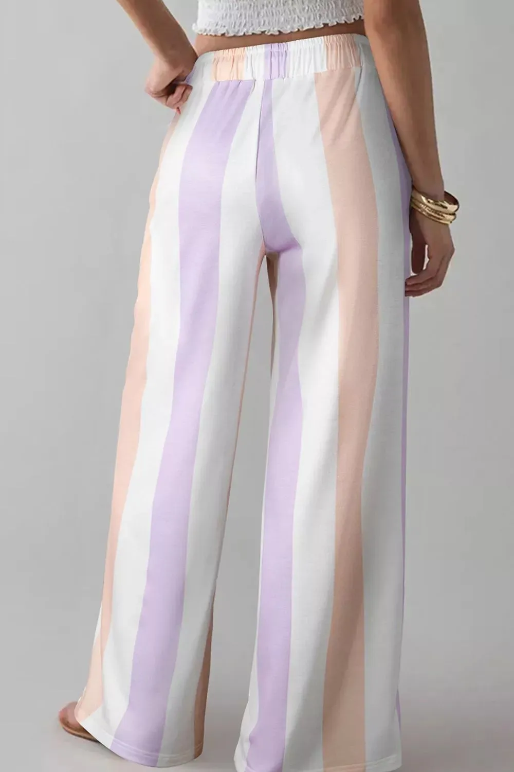 Stripe Multicolored Print Drawstring Loose Pants with Side Pockets sold by Charming Charlie product image thumbnail 2