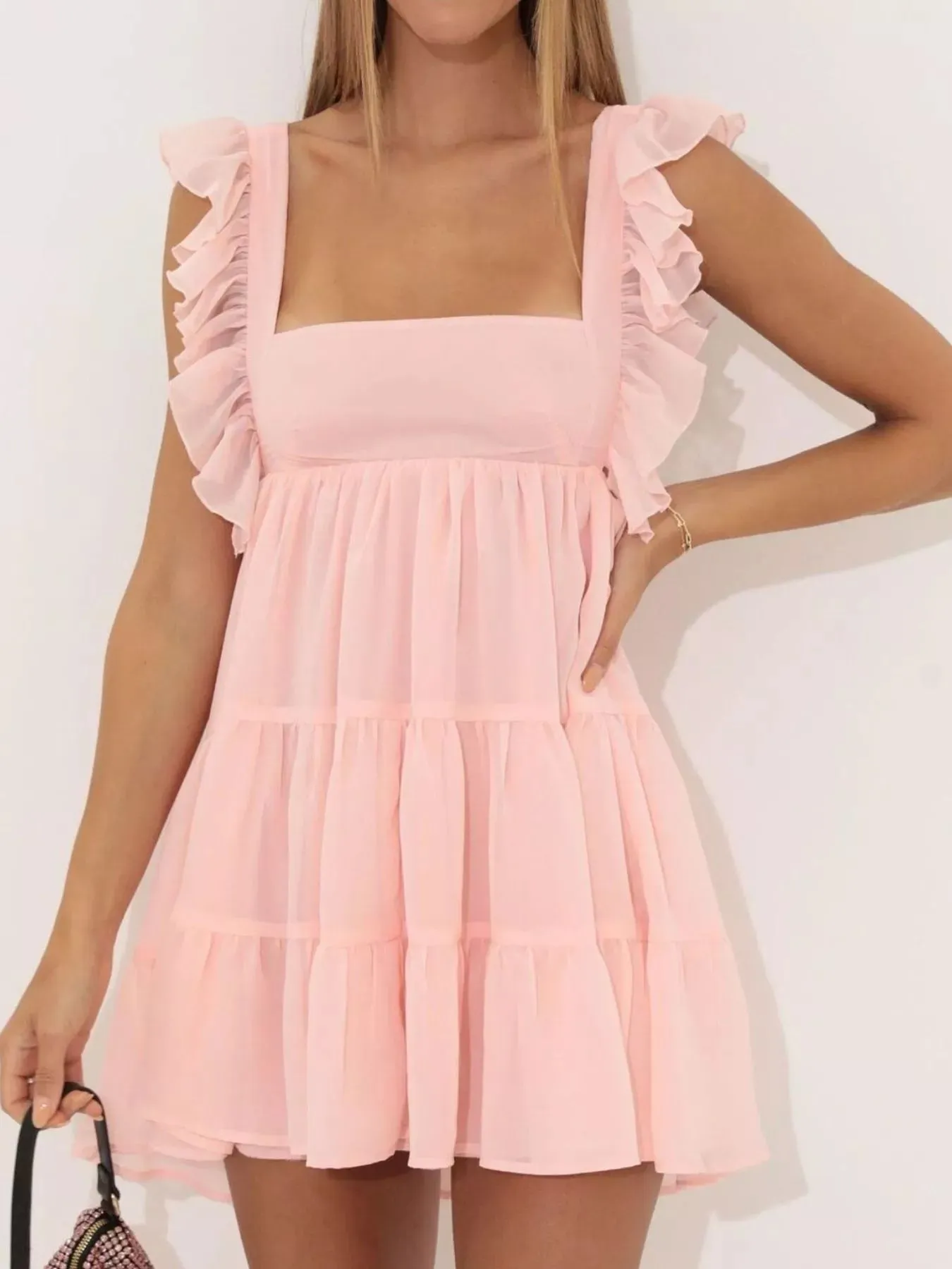 Ruffled Square Neck Tiered Dress sold by Charming Charlie product image thumbnail 4