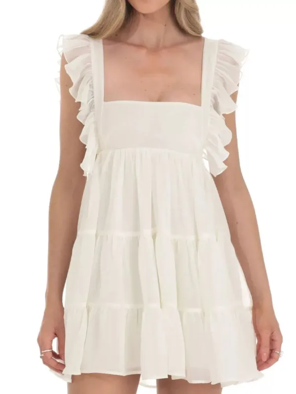Ruffled Square Neck Tiered Dress sold by Charming Charlie