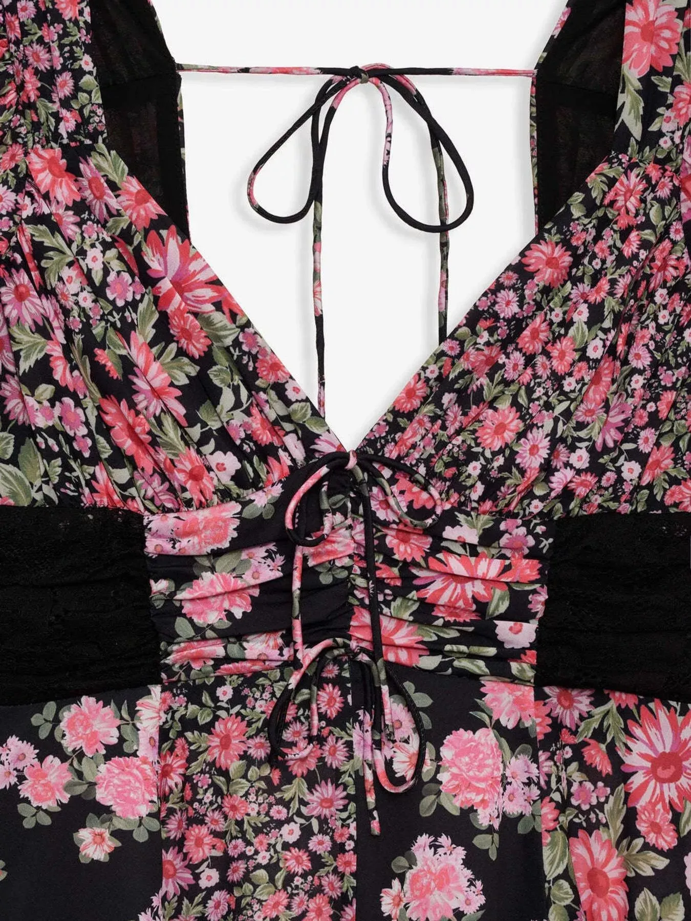 Ruffled Floral Print Half Sleeve Dress sold by Charming Charlie product image thumbnail 4