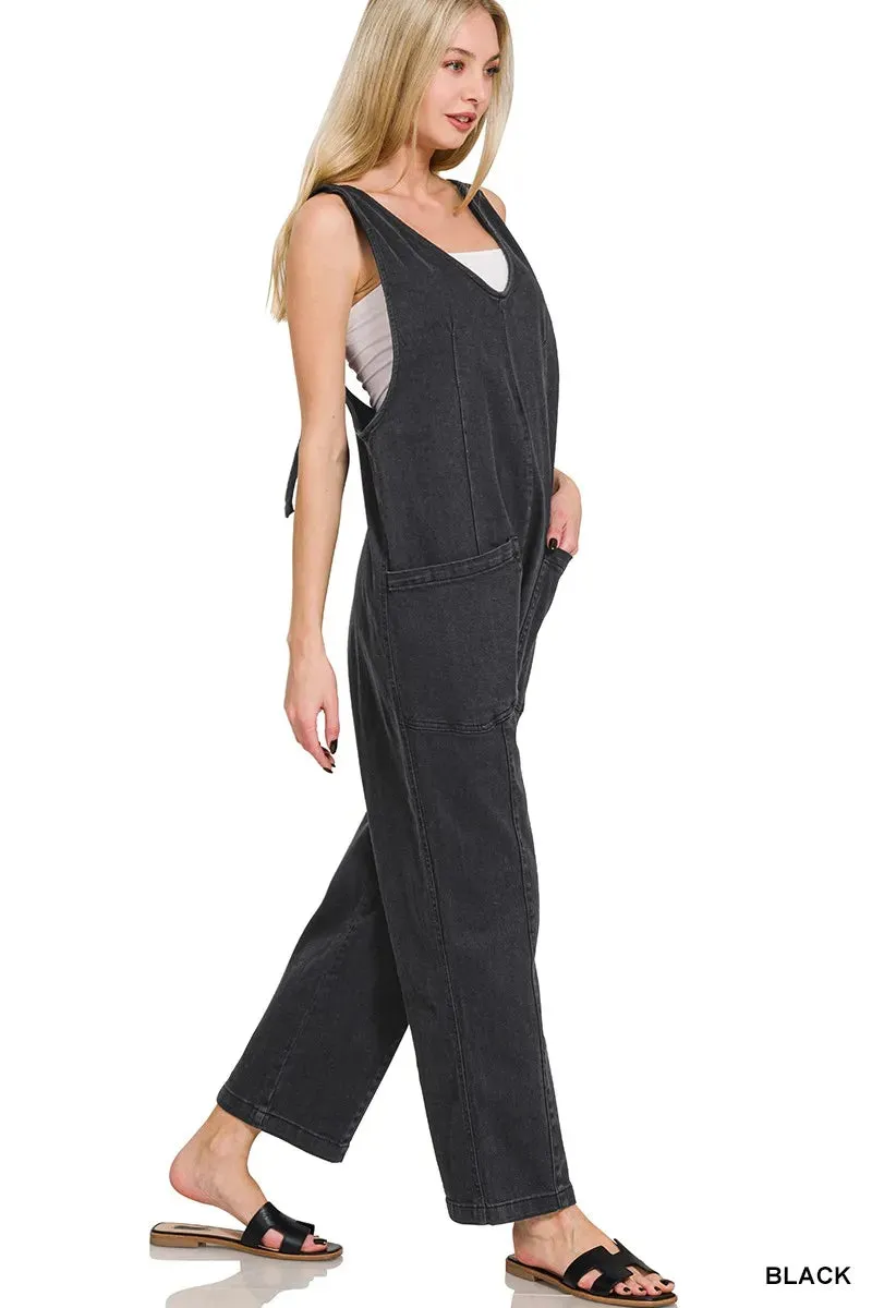 Zenana Casual Adjustable Strap Baggy Jumpsuit with Pocket sold by Charming Charlie product image thumbnail 2
