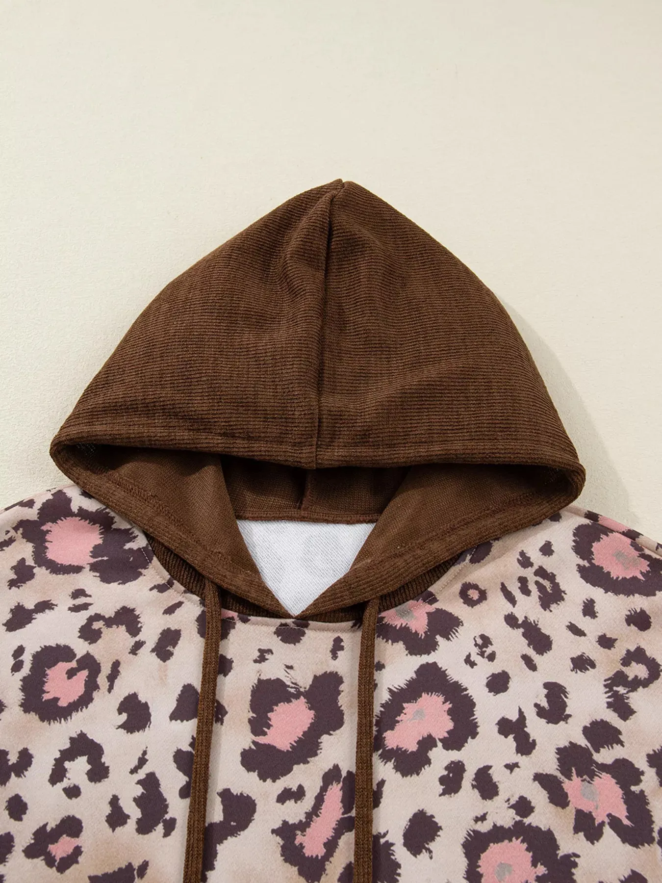 Plus Size Leopard Long Sleeve Drawstring Hoodie sold by Charming Charlie product image thumbnail 5