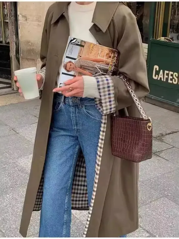 Button Up Raglan Sleeve Trench Coat sold by Charming Charlie