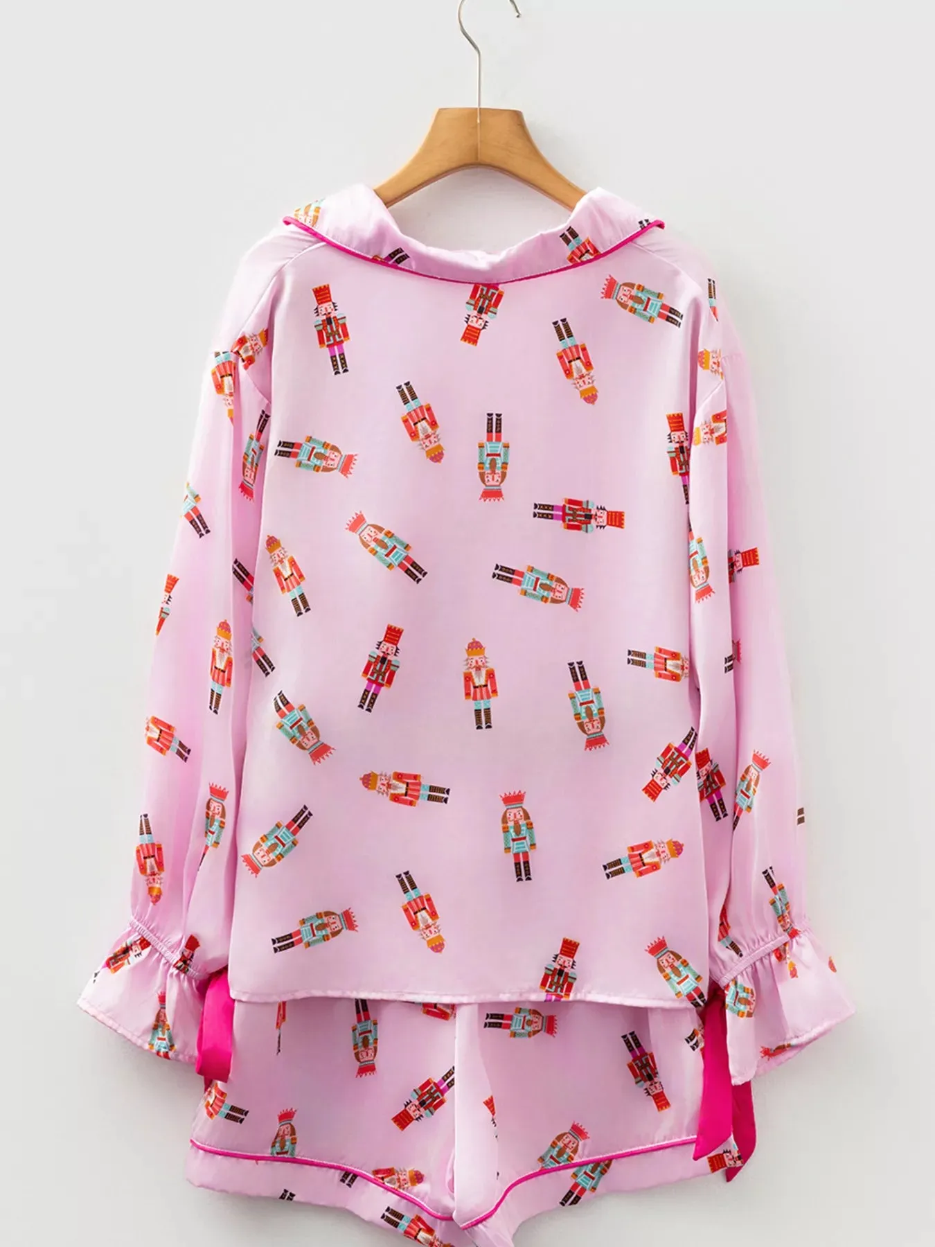 Nutcracker Print Contrast Trim Top and Shorts Pajama Set sold by Charming Charlie product image thumbnail 3