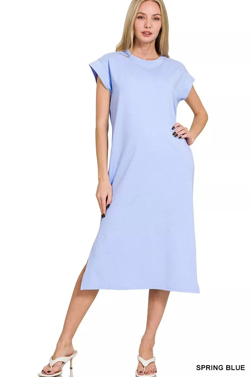 Zenana Round Neck Side Slit Midi Dress sold by Charming Charlie product image thumbnail 2