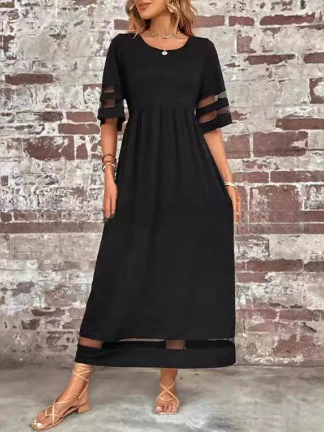 Full Size Round Neck Half Sleeve Dress Plus Size sold by Charming Charlie product image thumbnail 3