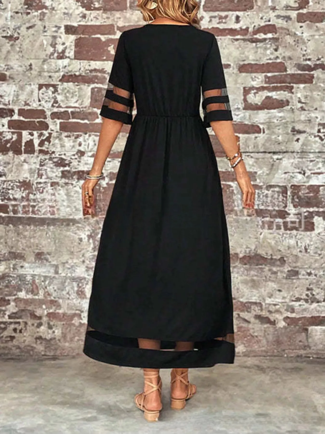 Full Size Round Neck Half Sleeve Dress Plus Size sold by Charming Charlie product image thumbnail 5