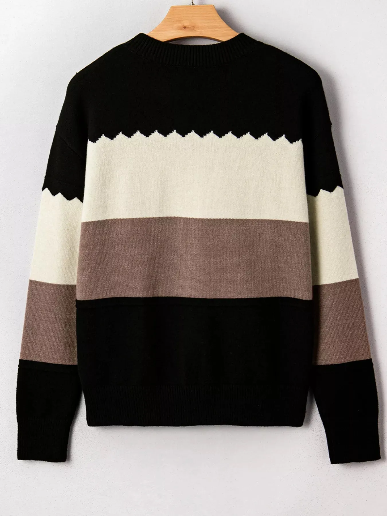 Color Block Crew Neck Drop Shoulder Sweater sold by Charming Charlie product image thumbnail 4
