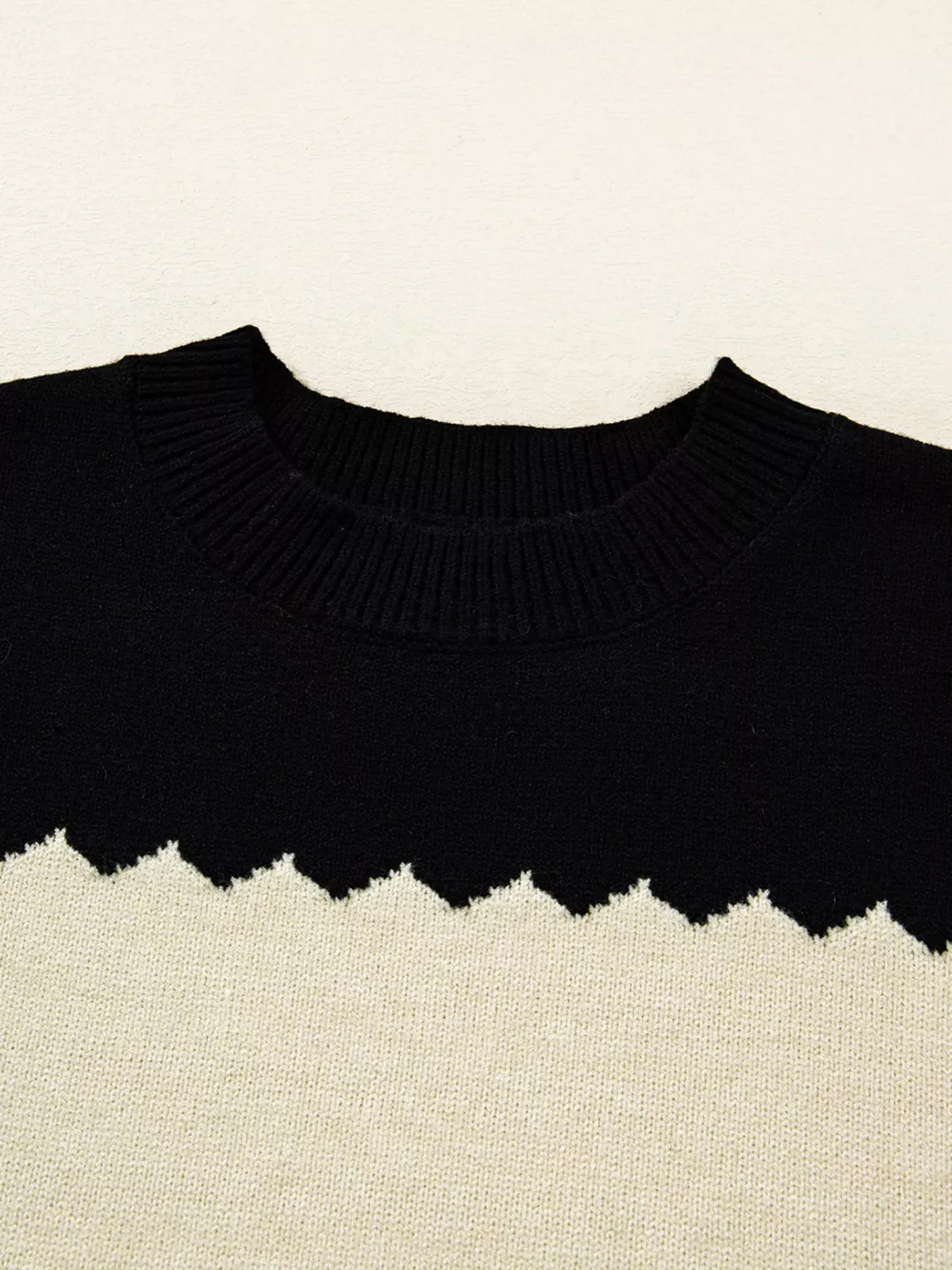 Color Block Crew Neck Drop Shoulder Sweater sold by Charming Charlie product image thumbnail 5