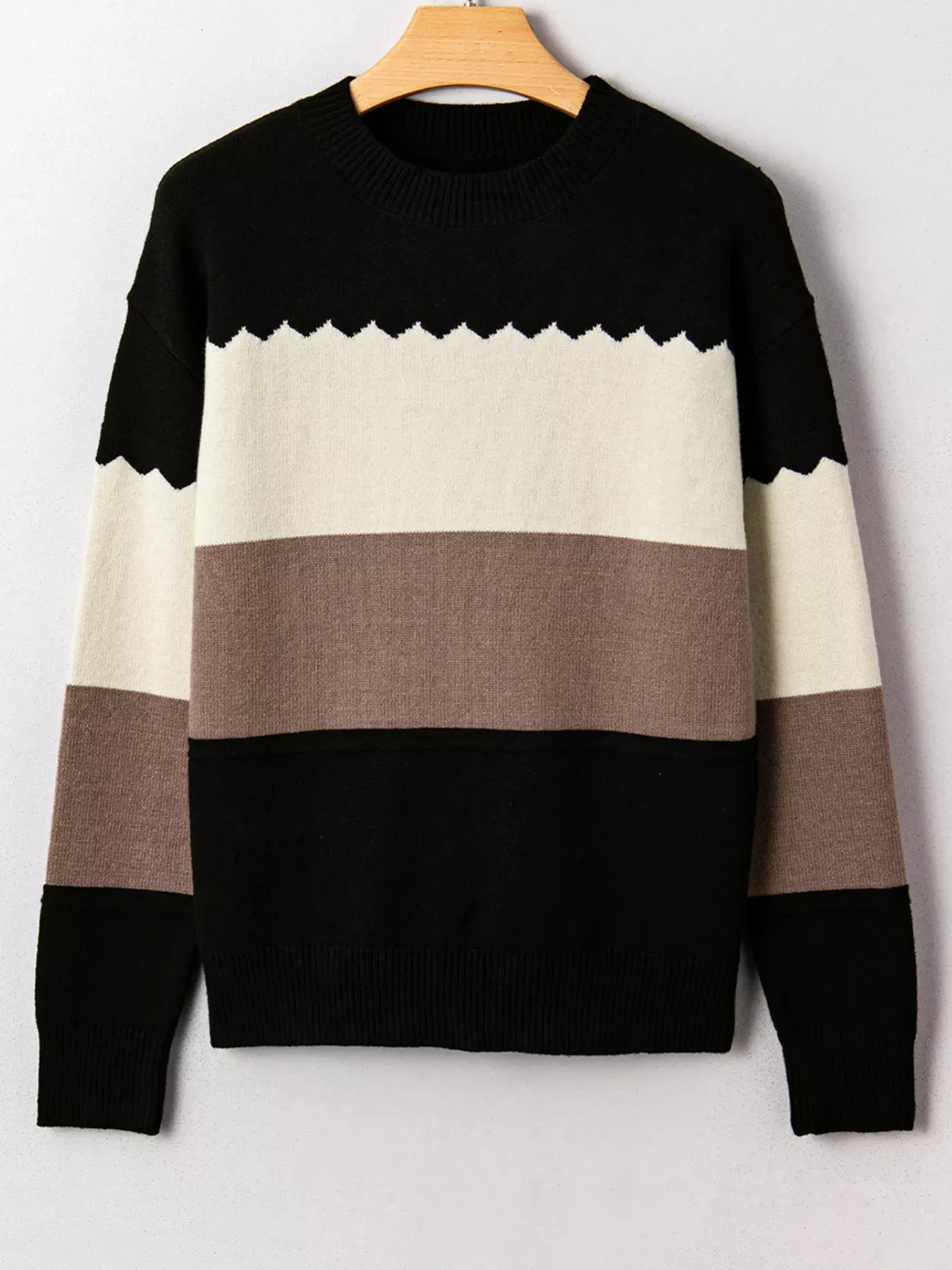 Color Block Crew Neck Drop Shoulder Sweater sold by Charming Charlie product image thumbnail 3