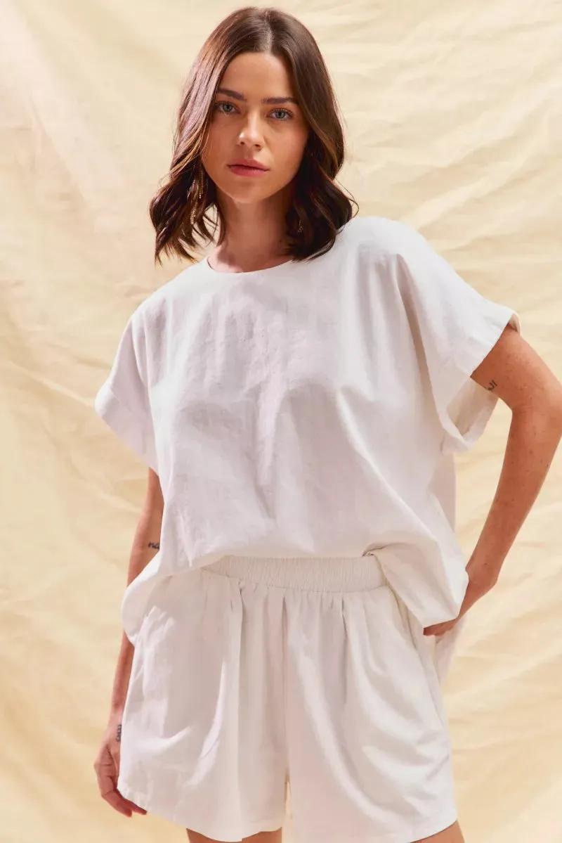 SO ME Round Neck Short Sleeve Top and Shorts Set sold by Charming Charlie product image thumbnail 3