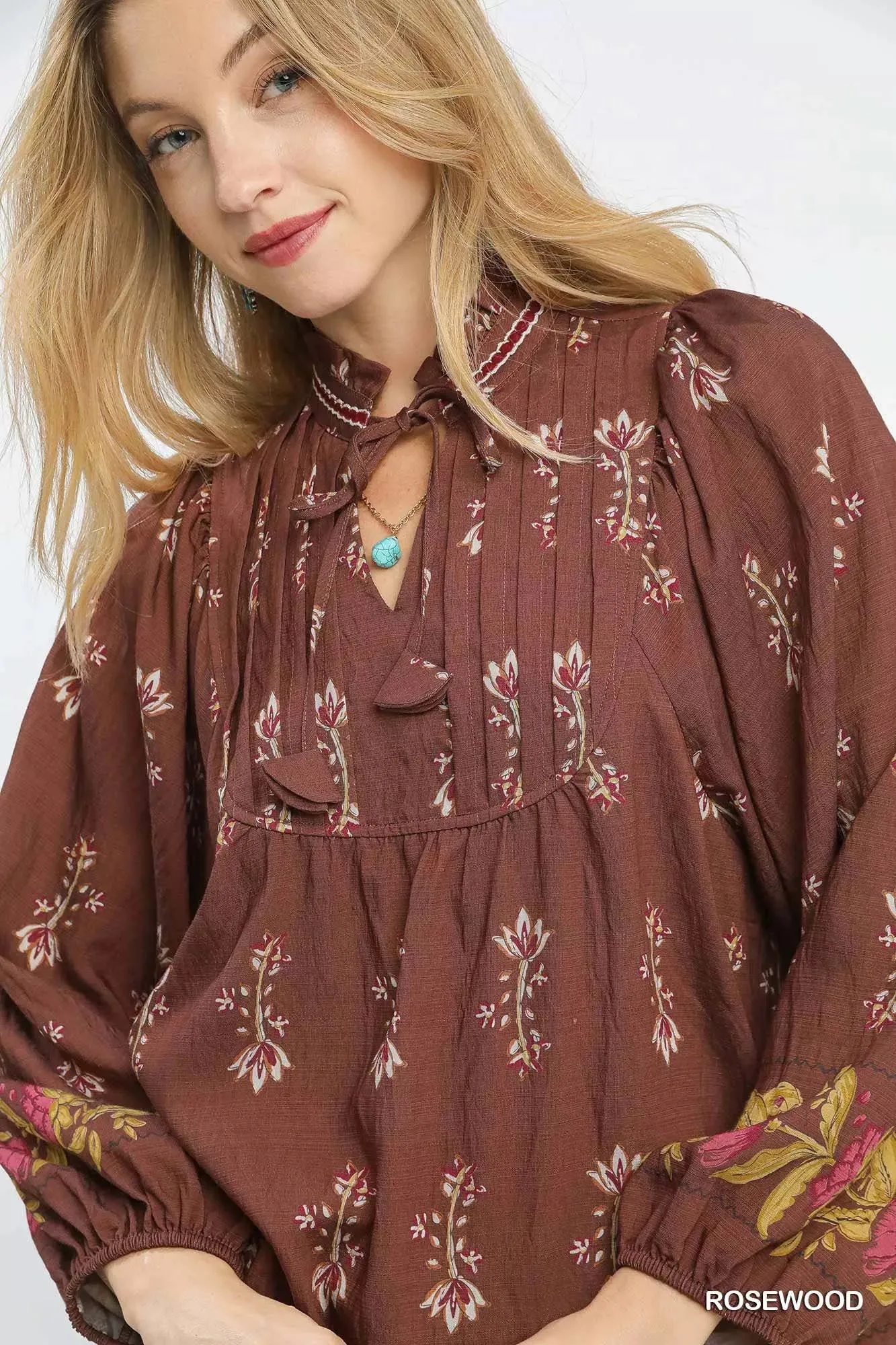 Umgee Floral Boho Peasant Blouse sold by Charming Charlie product image thumbnail 5