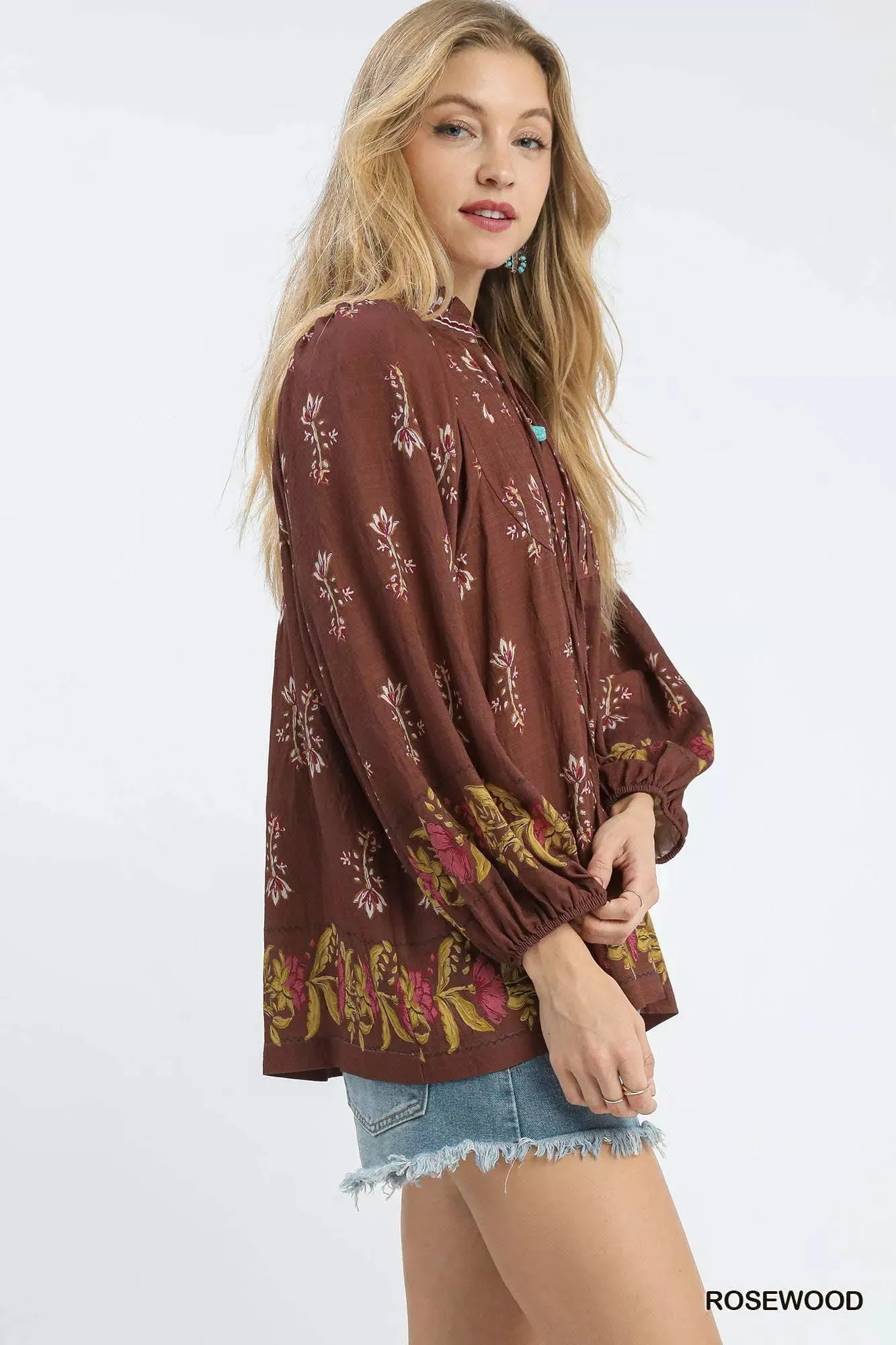 Umgee Floral Boho Peasant Blouse sold by Charming Charlie product image thumbnail 3