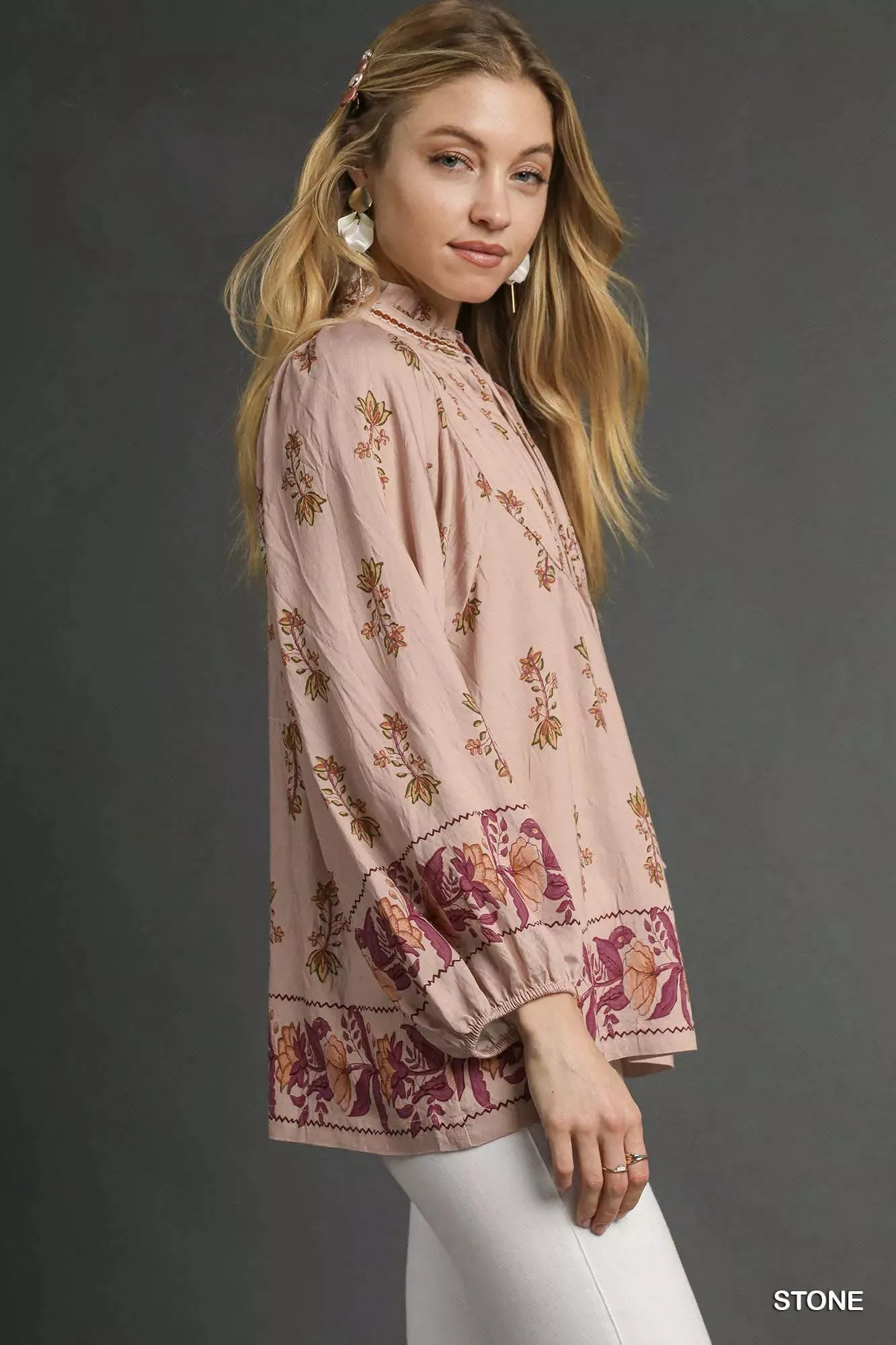 Umgee Floral Boho Peasant Blouse sold by Charming Charlie product image thumbnail 2