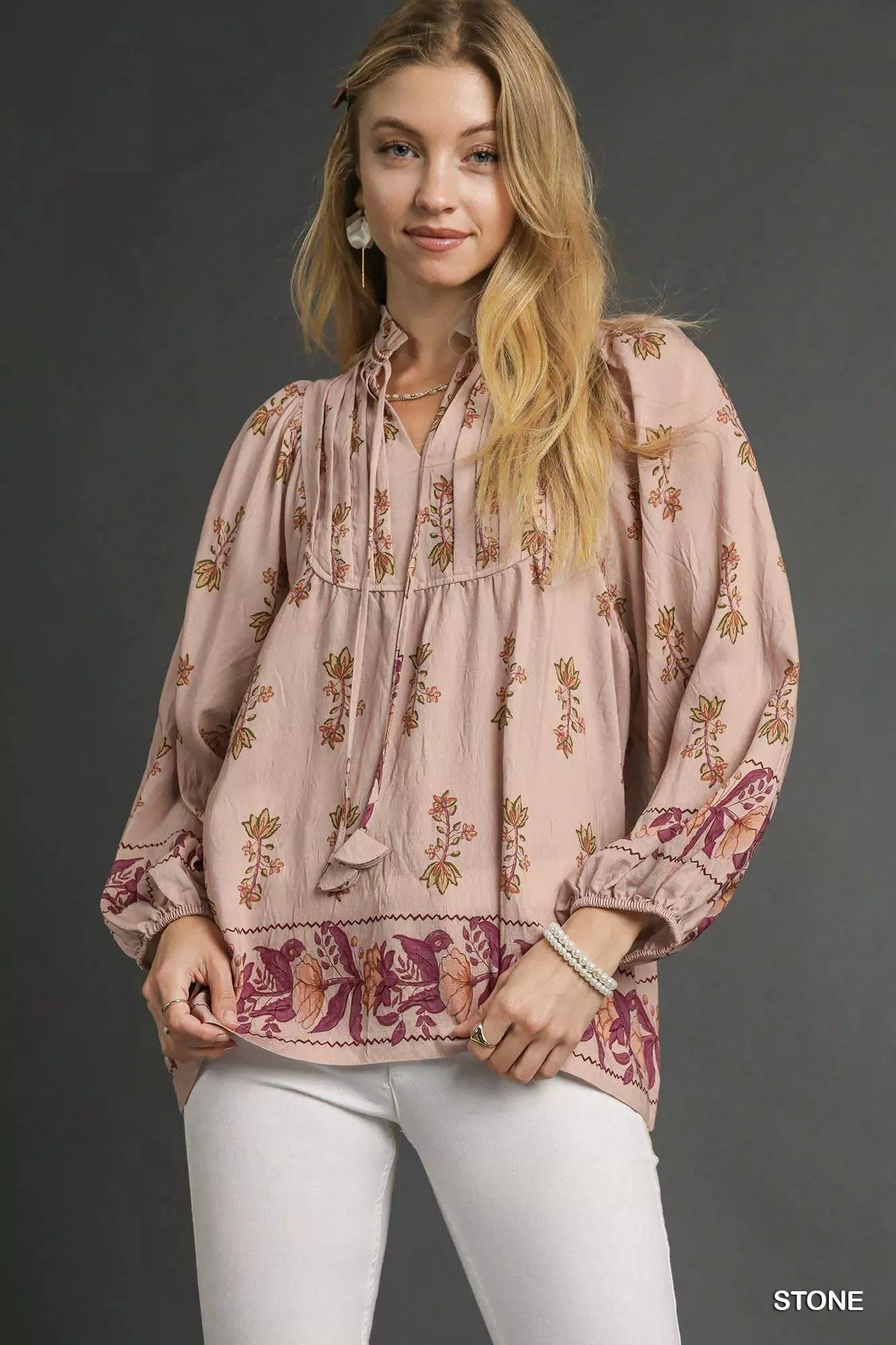 Umgee Floral Boho Peasant Blouse sold by Charming Charlie