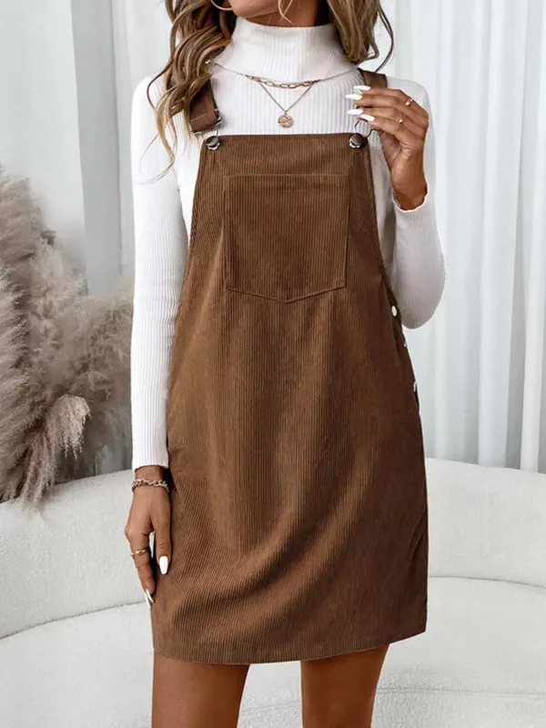 Corduroy Overall Mini Dress with Adjustable Straps sold by Charming Charlie