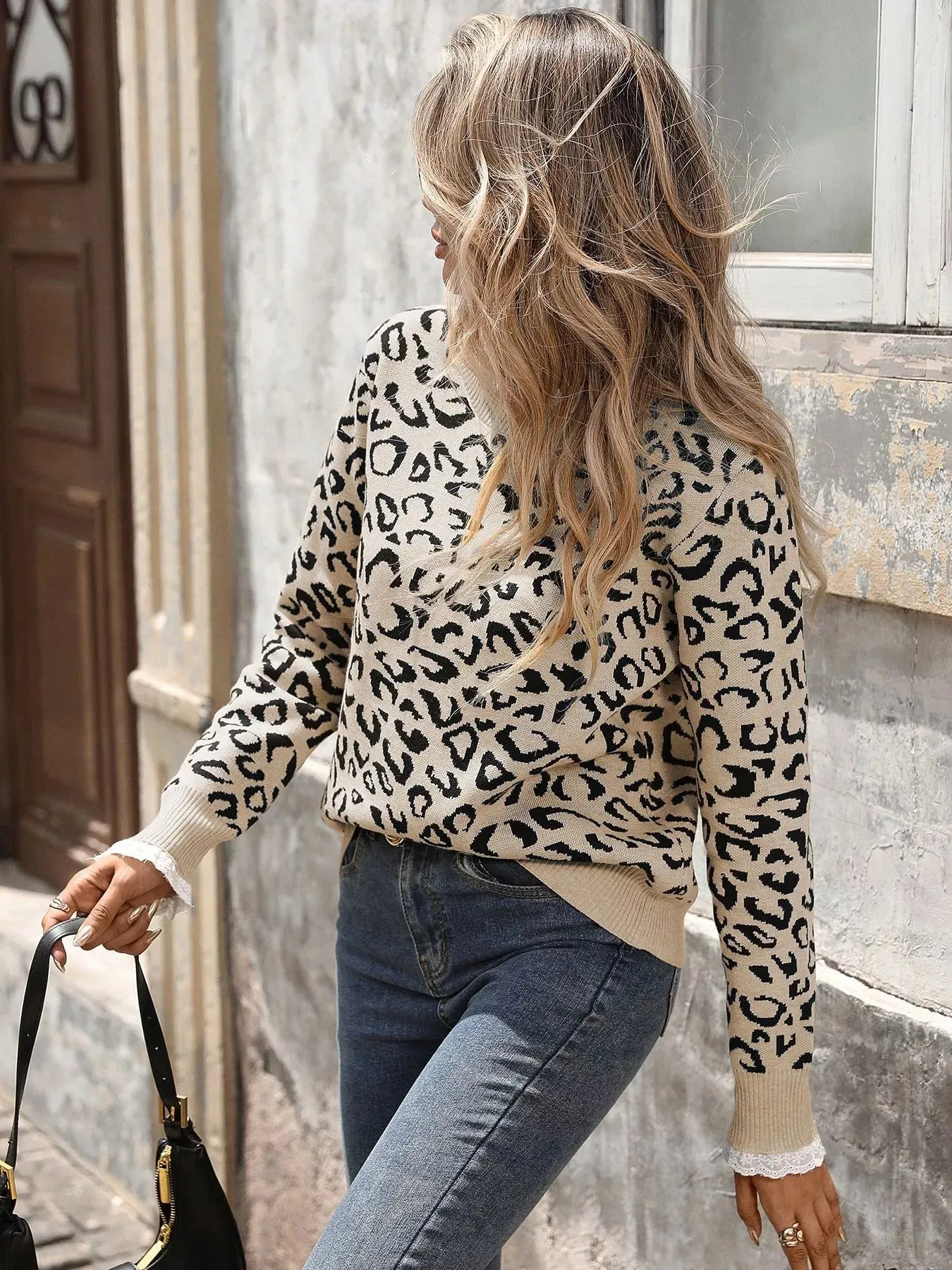 Frill Leopard Long Sleeve Sweater sold by Charming Charlie product image thumbnail 2