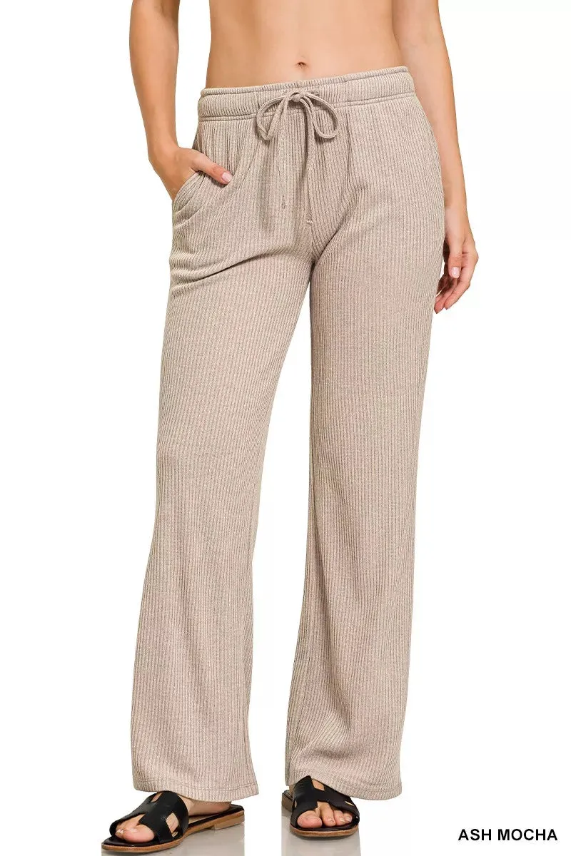 Zenana Ribbed Drawstring Lounge Pants sold by Charming Charlie