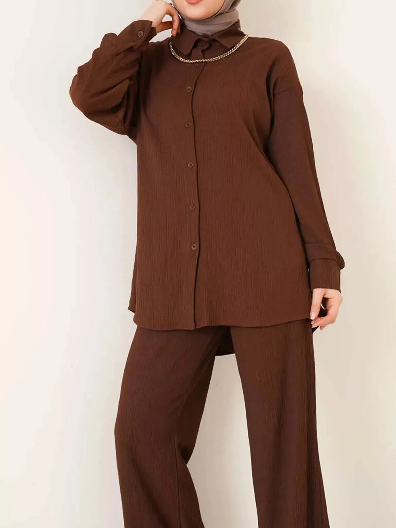 Button Up Long Sleeve Shirt and Pants Set sold by Charming Charlie