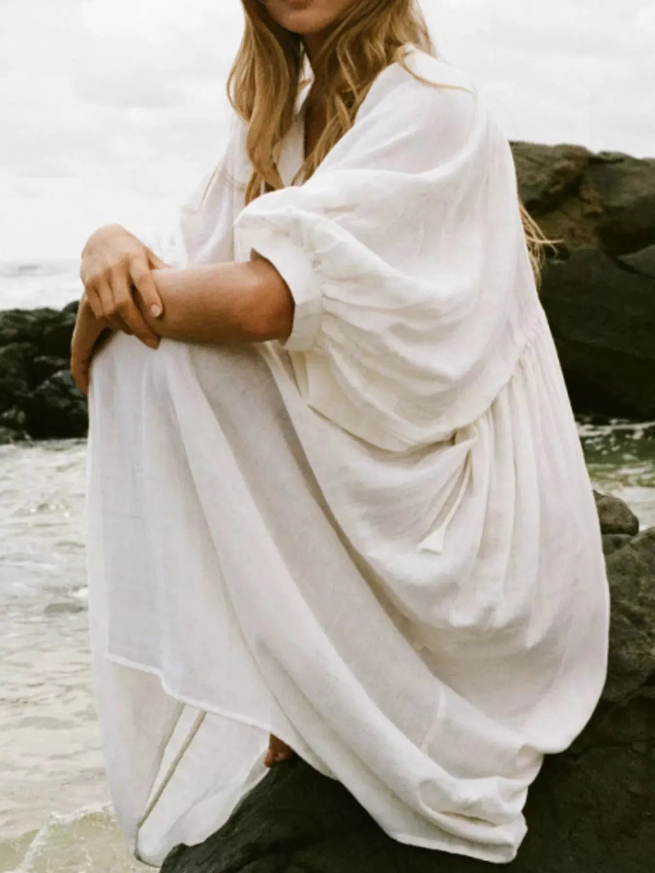 Tie Neck 3/4 Sleeve Midi Dress sold by Charming Charlie product image thumbnail 3