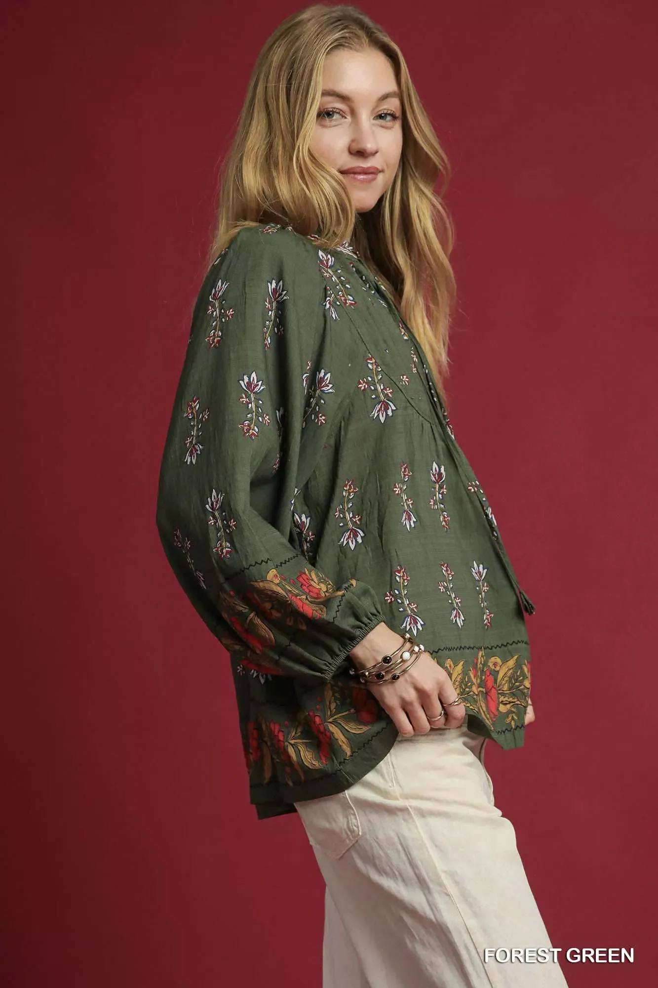 Umgee Floral Boho Peasant Blouse sold by Charming Charlie product image thumbnail 2