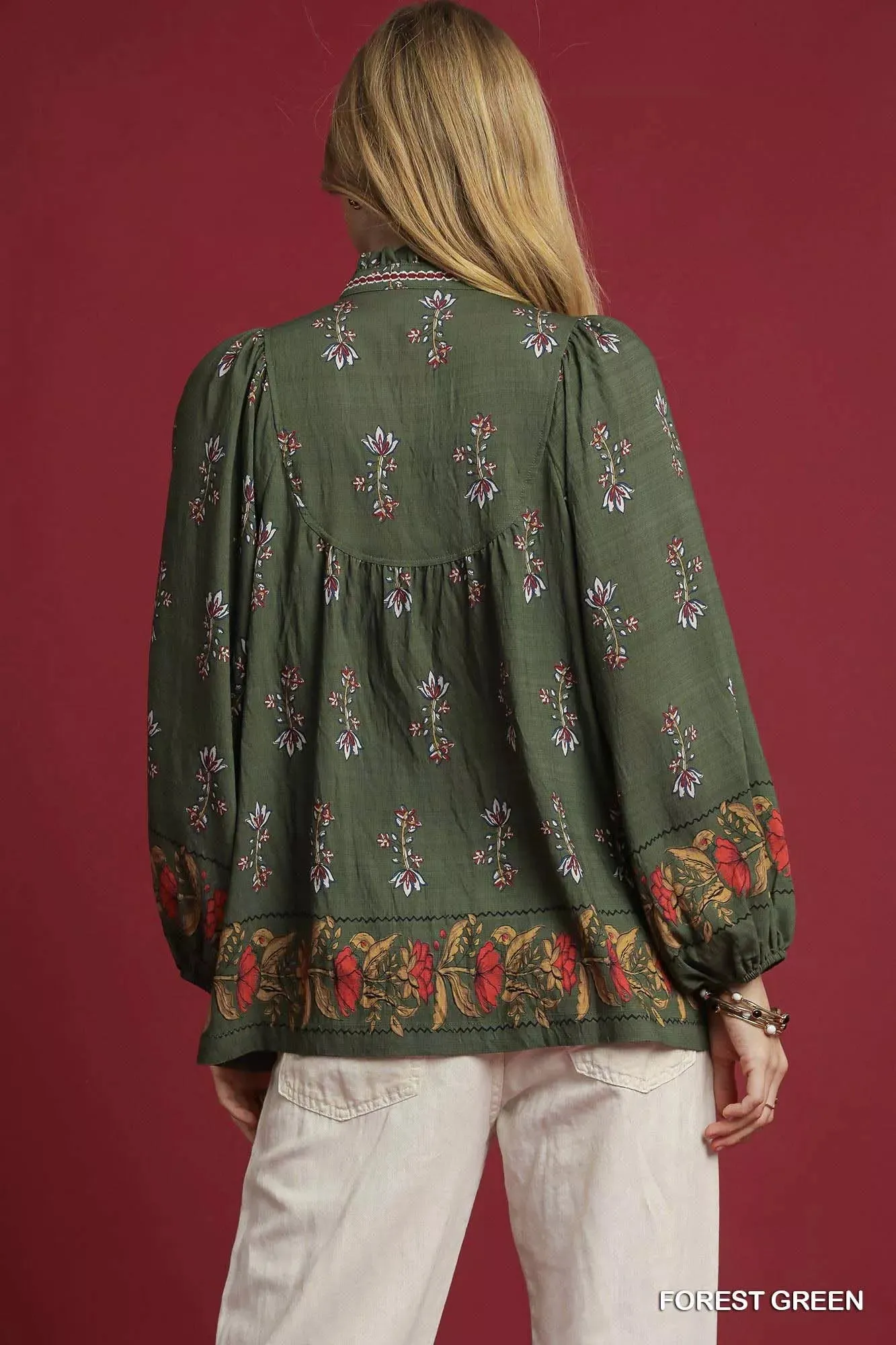 Umgee Floral Boho Peasant Blouse sold by Charming Charlie product image thumbnail 3