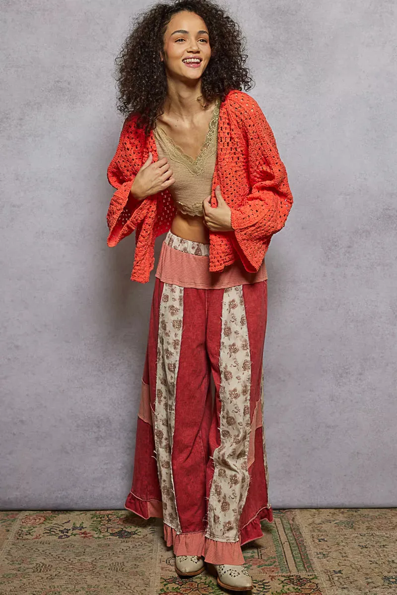 POL Open Front Cardigan with Crochet Patterns sold by Charming Charlie product image thumbnail 5