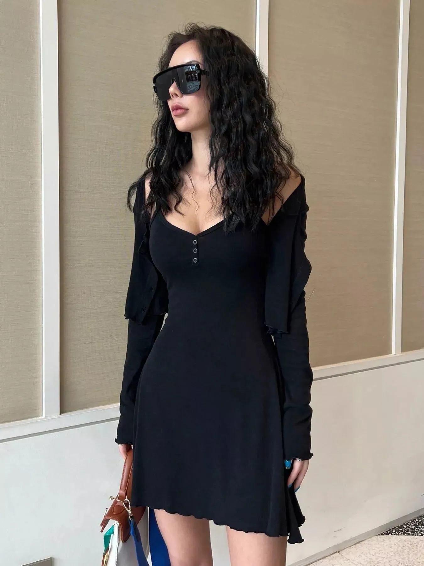 V-Neck Cami Dress and Cardigan Set sold by Charming Charlie product image thumbnail 5