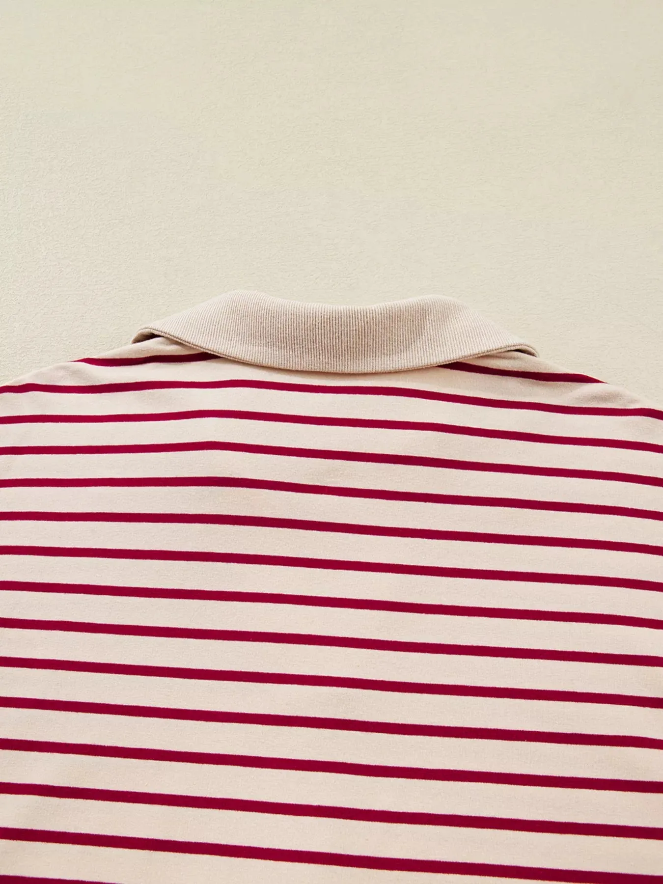 tripe Cropped Collared Drop Shoulder Pullover and Bubble Mini Skirt Set sold by Charming Charlie product image thumbnail 5