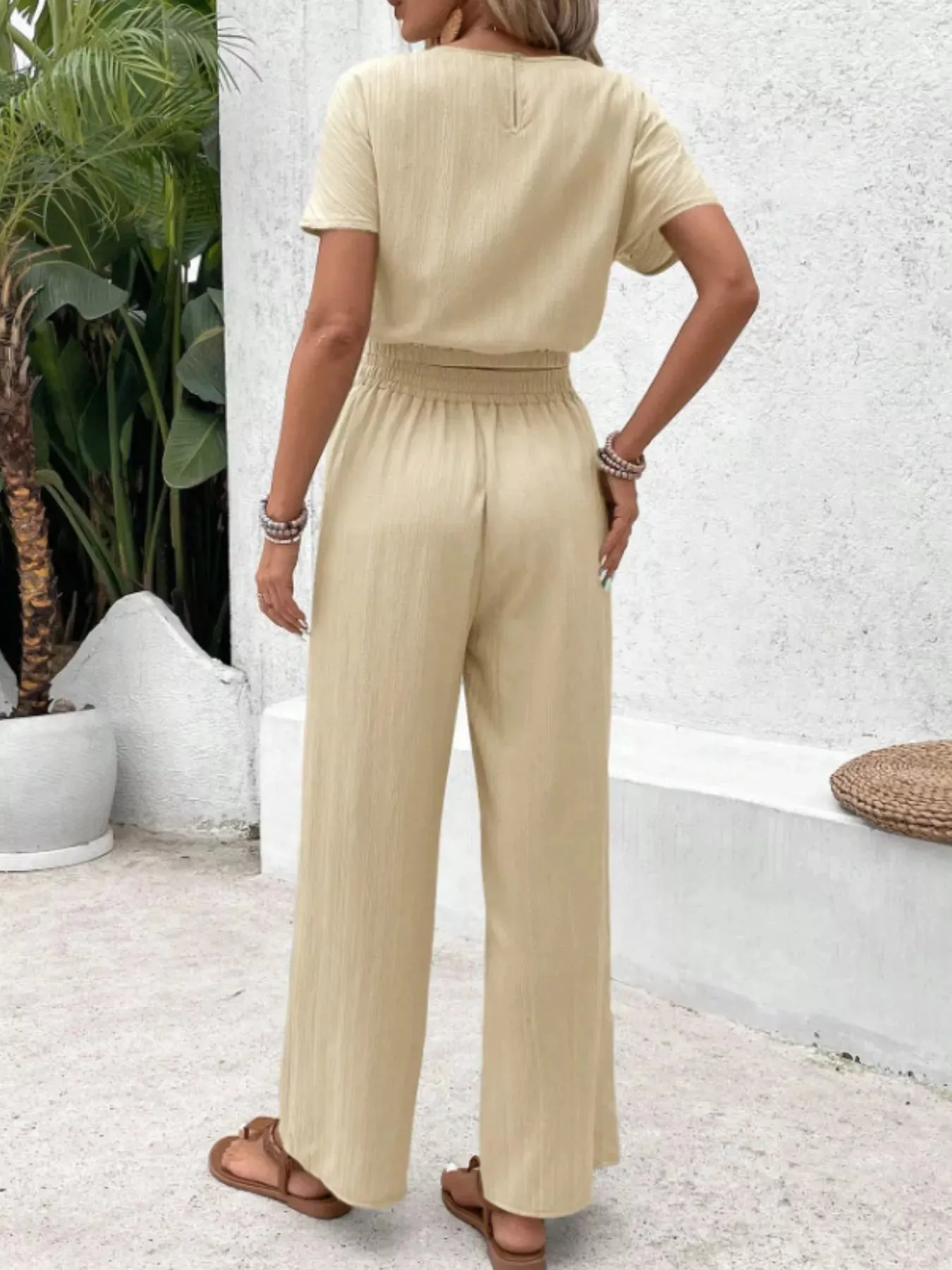 Round Neck Short Sleeve Top and Pants Set sold by Charming Charlie product image thumbnail 2