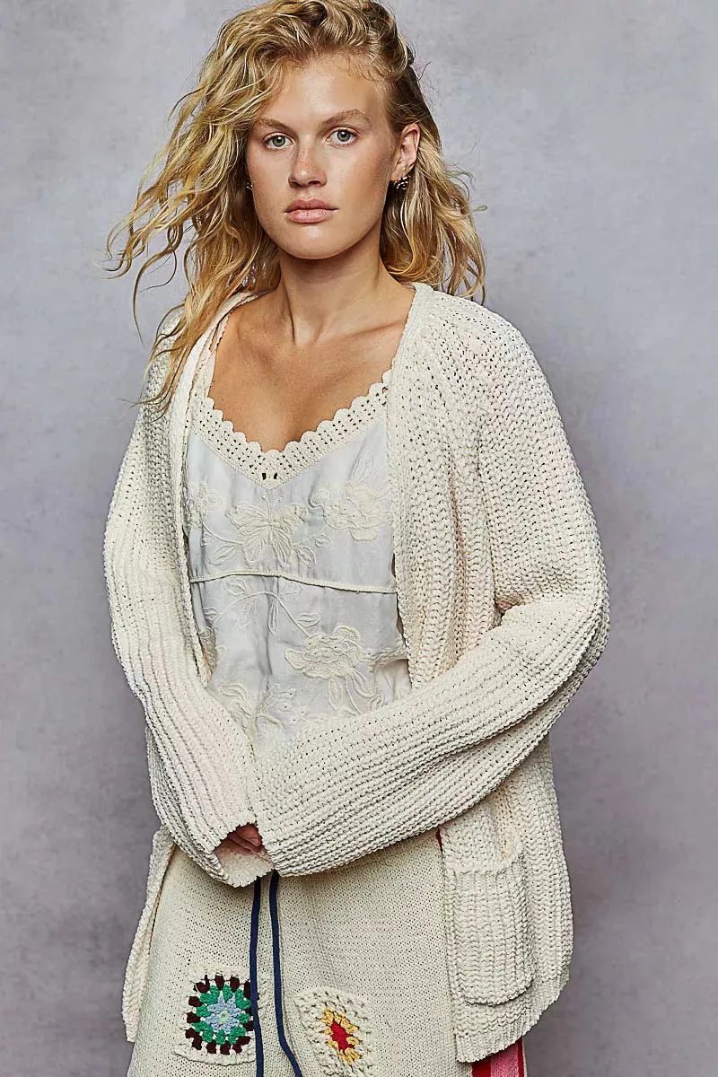 POL Open Front Knit Cardigan with Front Pocket sold by Charming Charlie product image thumbnail 2