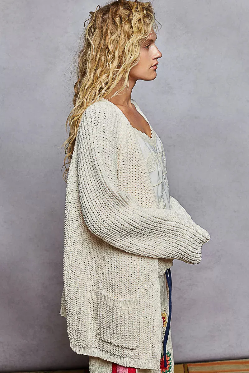 POL Open Front Knit Cardigan with Front Pocket sold by Charming Charlie product image thumbnail 3