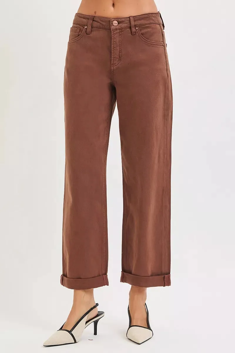 RISEN Full Size Tummy Control Mid Rise Ankle Barrel Baggy Plus Size sold by Charming Charlie product image thumbnail 2