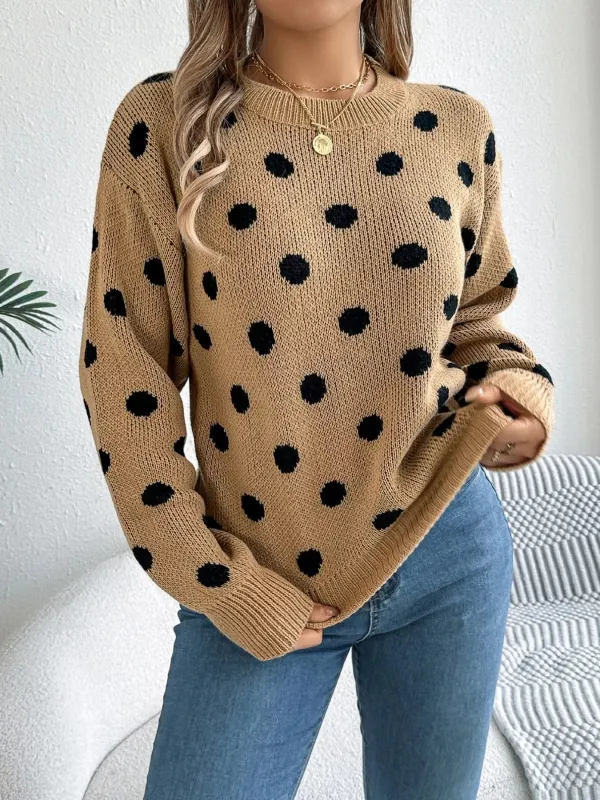 Polka Dot Round Neck Sweater sold by Charming Charlie