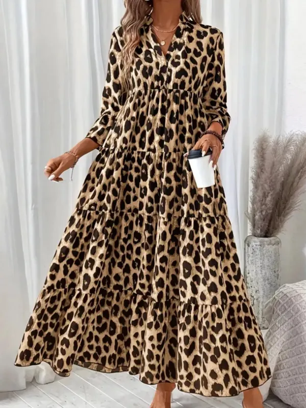 Leopard 3/4 Sleeve Midi Dress sold by Charming Charlie