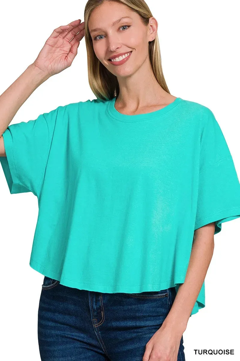 Zenana Cotton Round Neck Short Sleeve T-Shirt sold by Charming Charlie