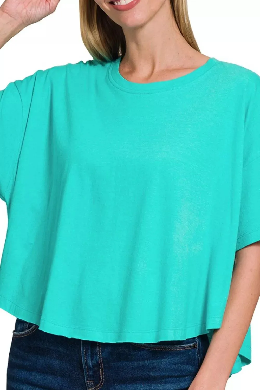 Zenana Cotton Round Neck Short Sleeve T-Shirt sold by Charming Charlie product image thumbnail 2