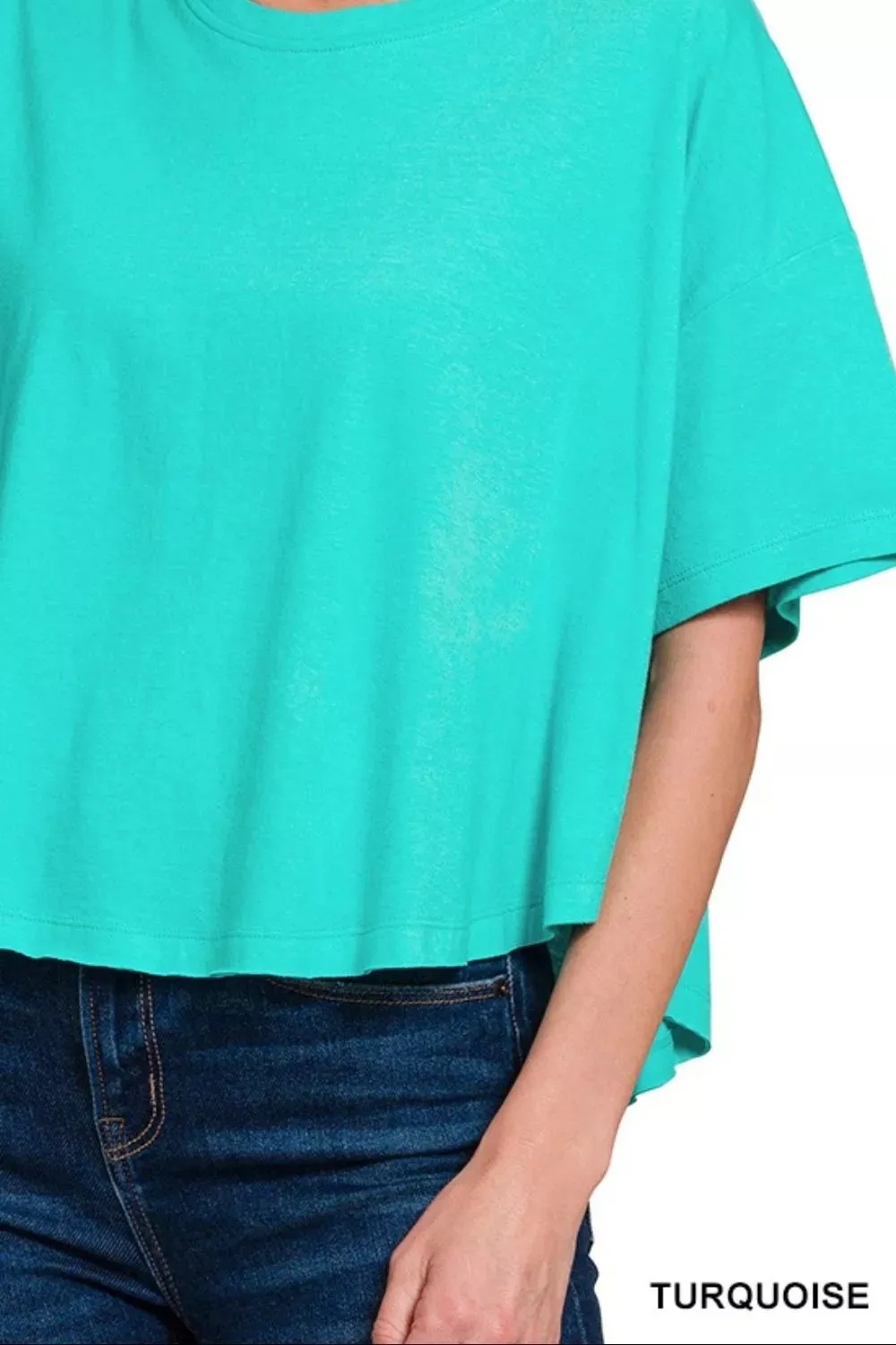 Zenana Cotton Round Neck Short Sleeve T-Shirt sold by Charming Charlie product image thumbnail 3