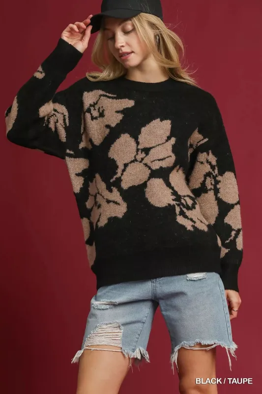 Umgee Floral Long Sleeve Sweater sold by Charming Charlie