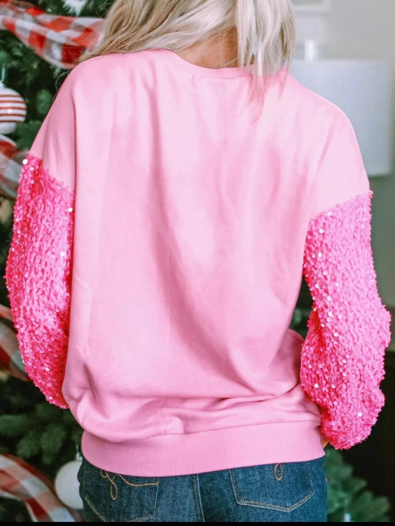 Sequin Round Neck Long Sleeve Sweatshirt sold by Charming Charlie product image thumbnail 5
