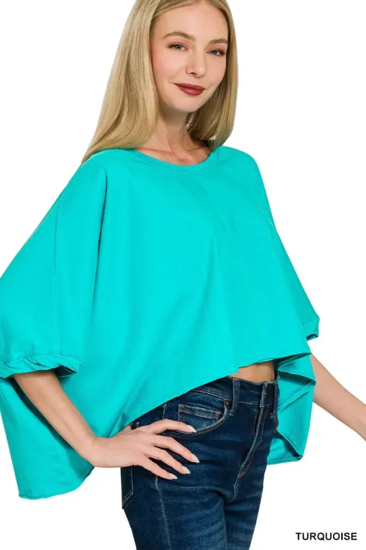 Zenana Premium Cotton Oversized Round Neck Box T-Shirt sold by Charming Charlie