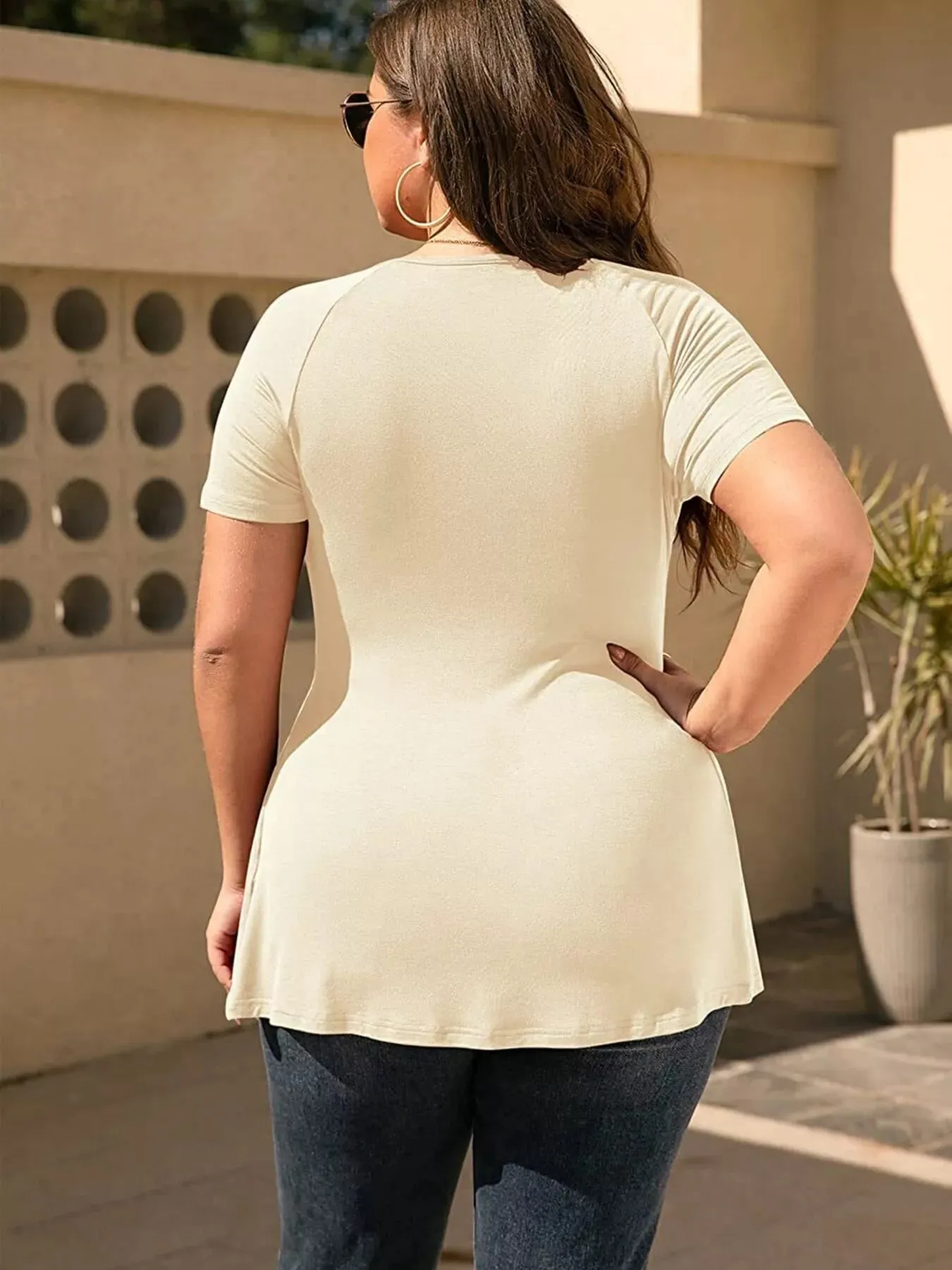 Plus Size Surplice Short Sleeve T-Shirt sold by Charming Charlie product image thumbnail 2