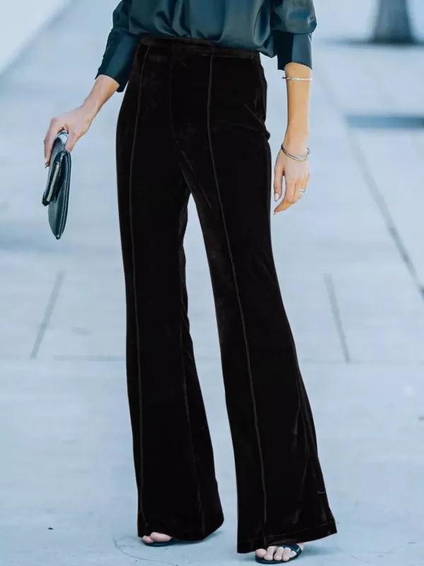 High-Waisted Wide Leg Velvet Pants sold by Charming Charlie