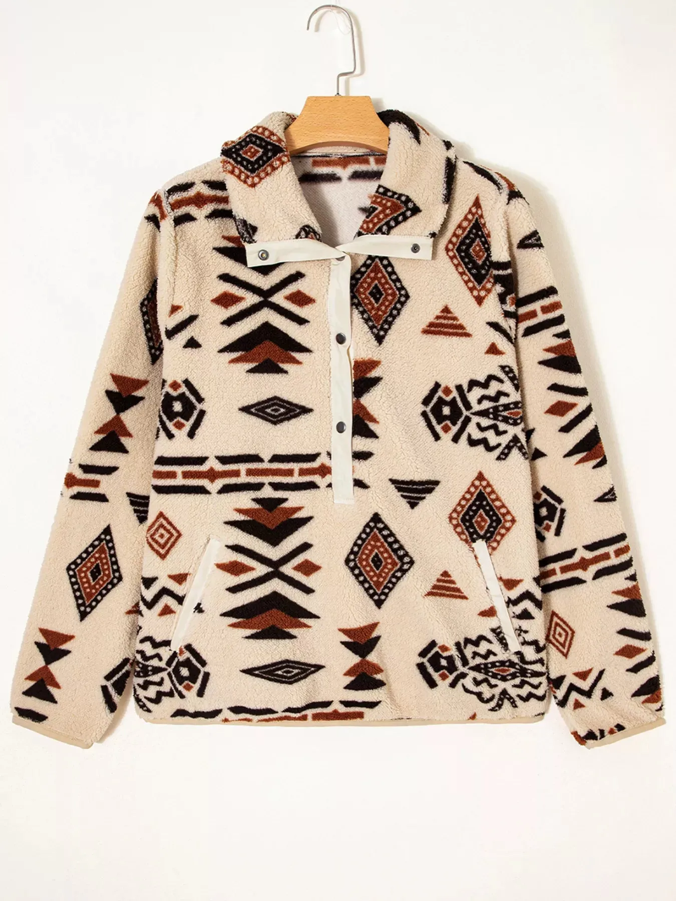 Western Aztec Half Zip Plush Sweatshirt sold by Charming Charlie product image thumbnail 3