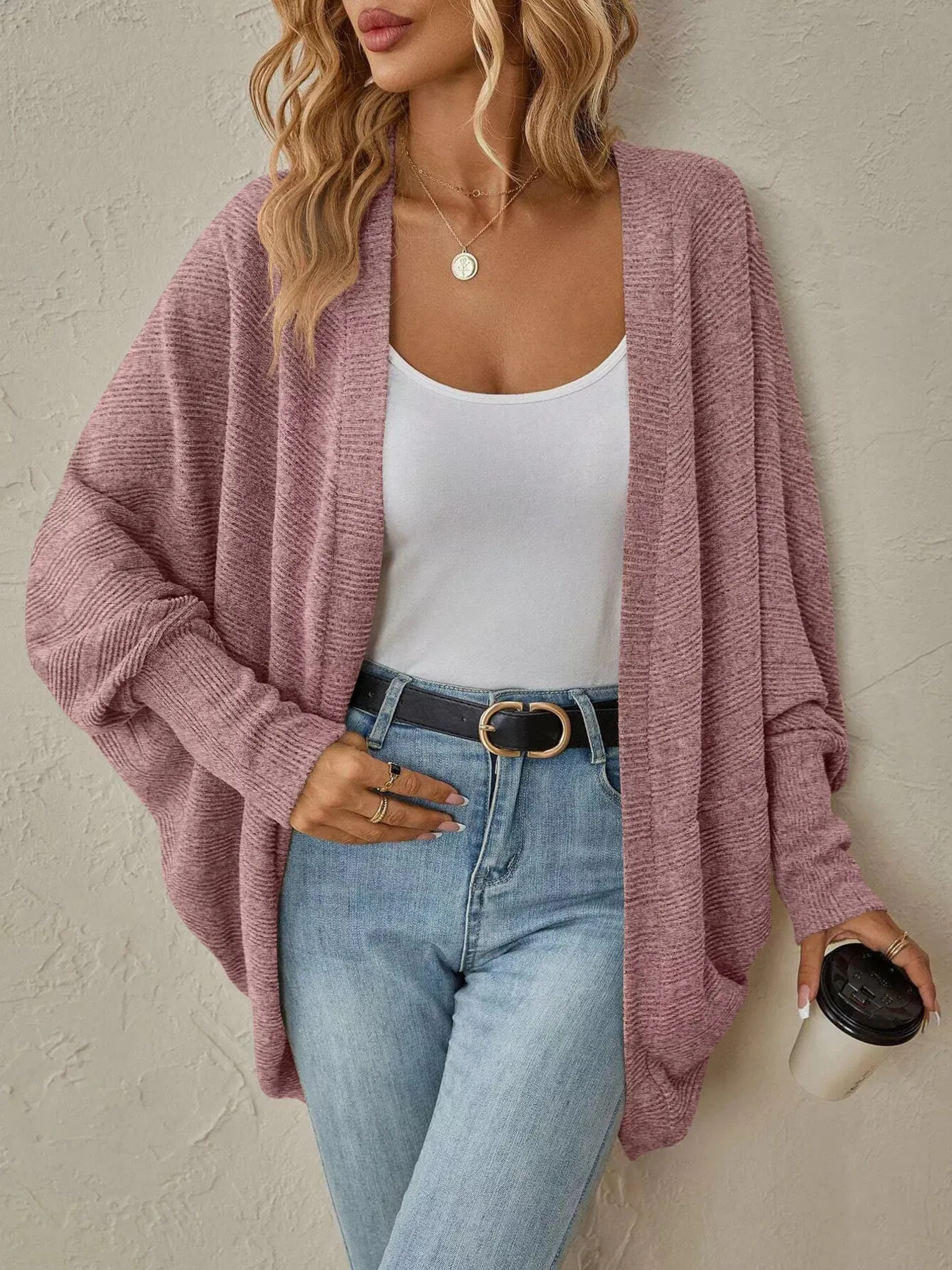 Cozy Oversized Open Front Knit Cardigan sold by Charming Charlie